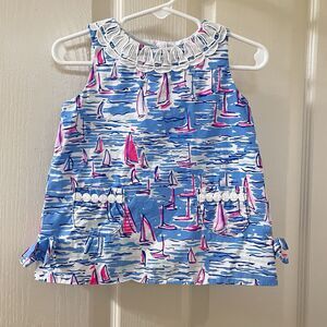 Lilly Pulitzer Baby Lilly Infant Shift Dress Zanzibar Blue Boatylicious 12-18M